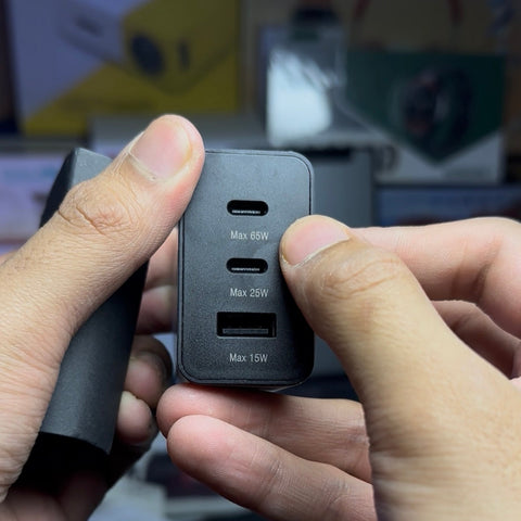 Samsung 65W Trio Charger | Dual USB-C + USB-A | C-to-C Cable | Made in Vietnam